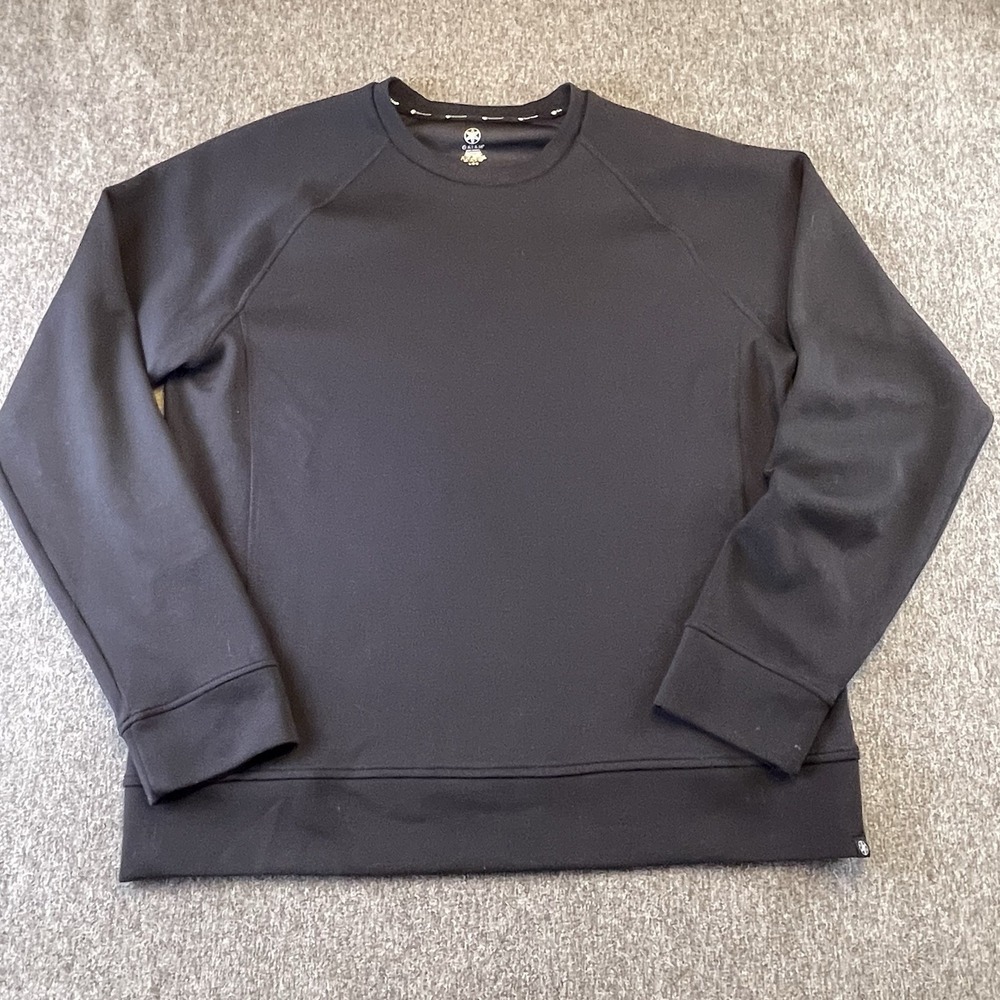 GAIAM Namaste Crew Neck Pullover Sweatshirt, Black, Size L Quiet Luxury Yoga